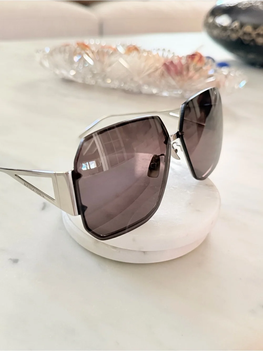 Bottega Veneta Brown Gradient Aviator Sunglasses